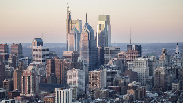 Aerial view of downtown Philadelphia 