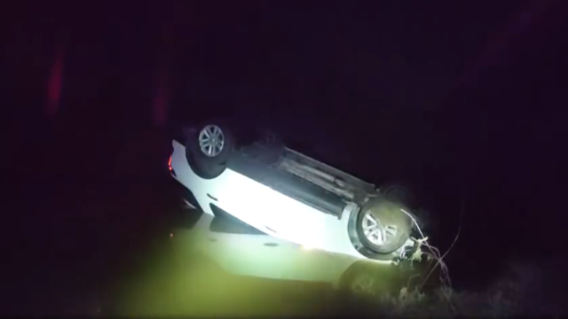Denton police rescue woman from overturned vehicle in creek 