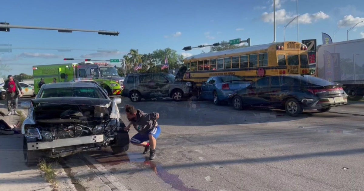 School bus, a number of autos included in northwest Miami-Dade crash School bus, a number of autos included in northwest Miami-Dade crash