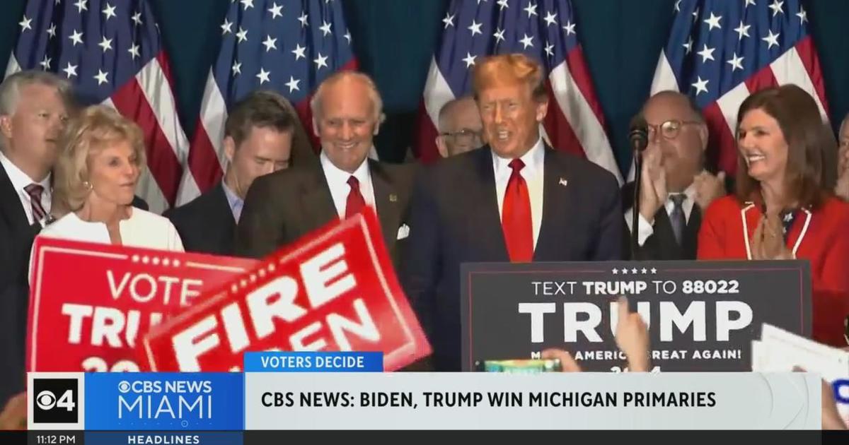 Biden Trump Win Michigan Primaries Cbs Miami