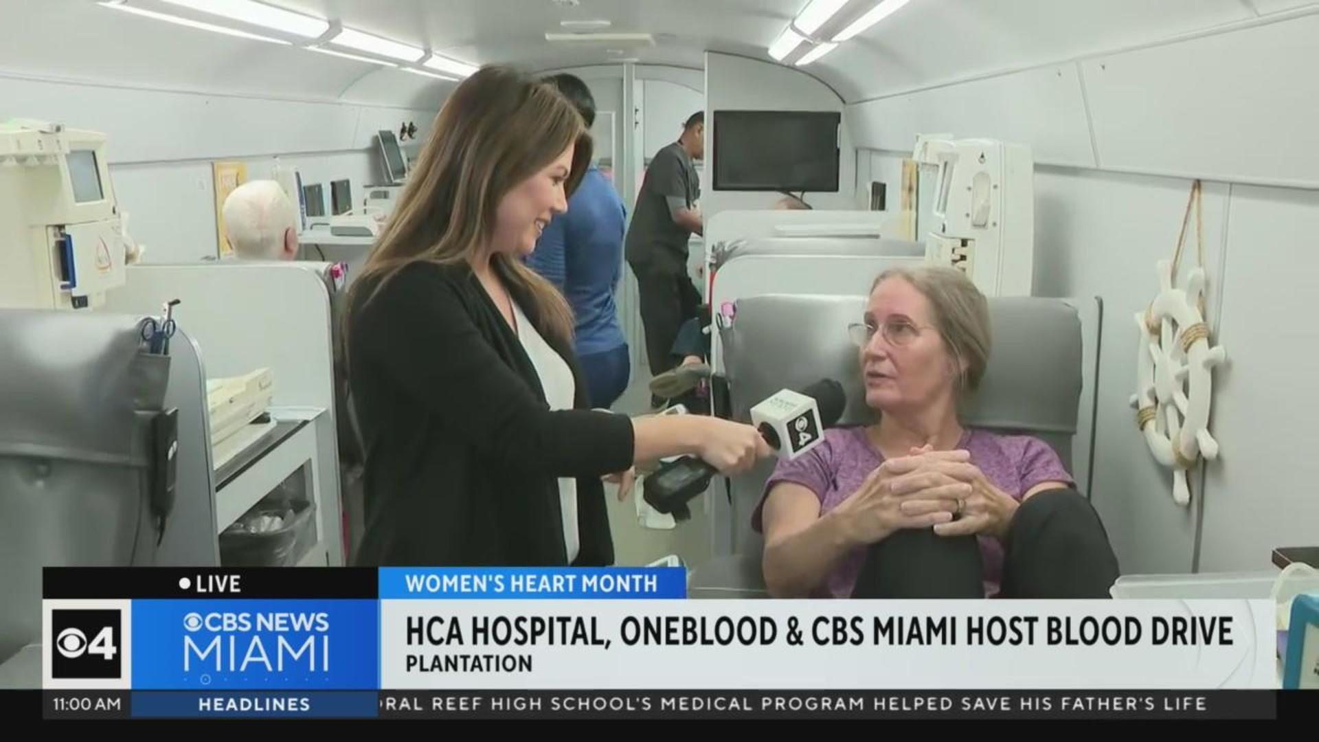 HCA Florida Healthcare, OneBlood, CBS News Miami host blood drive