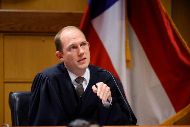Fulton County Superior Judge Scott McAfee presides during final arguments in the District Attorney Fani Willis disqualification hearing at the Fulton County Courthouse on March 1, 2024, in Atlanta.
