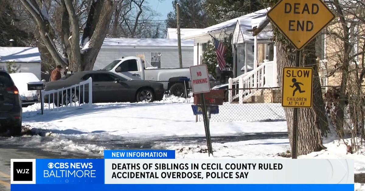 Deaths of siblings in Cecil County ruled accidental overdose, police say - CBS Baltimore