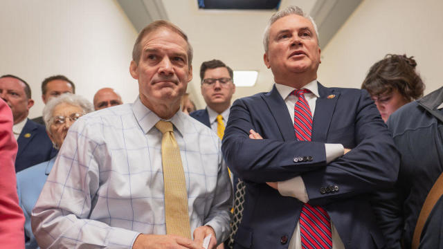 House Judiciary Committee Chairman Jim Jordan and Oversight Committee Chair James Comer on Capitol Hill on Dec. 13, 2023. 