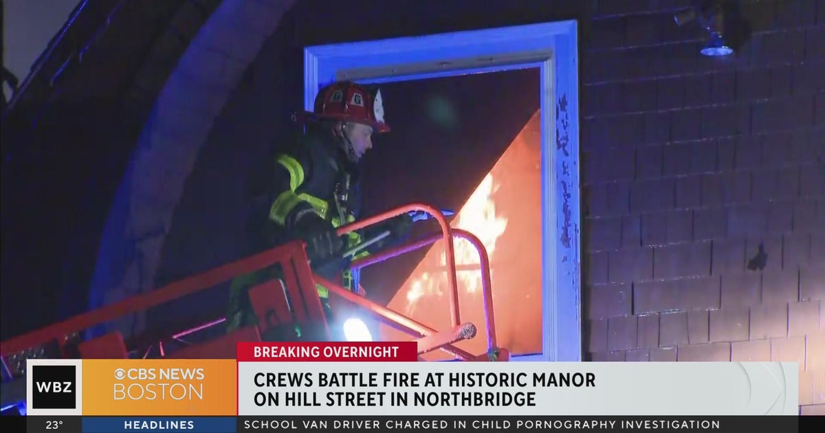 Early morning fire damages historic manor in Northbridge - CBS Boston