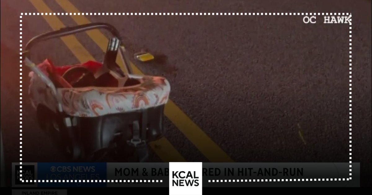 Driver runs over mother pushing her baby in a stroller - CBS Los Angeles