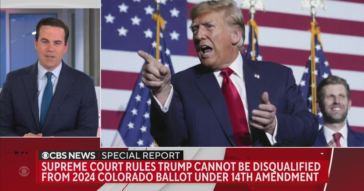 Supreme Court rules states cannot remove Trump from ballot - CBS Chicago