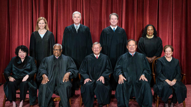 Supreme Court justices pose for an official portrait on Friday, Oct 7, 2022, in Washington, D.C. 