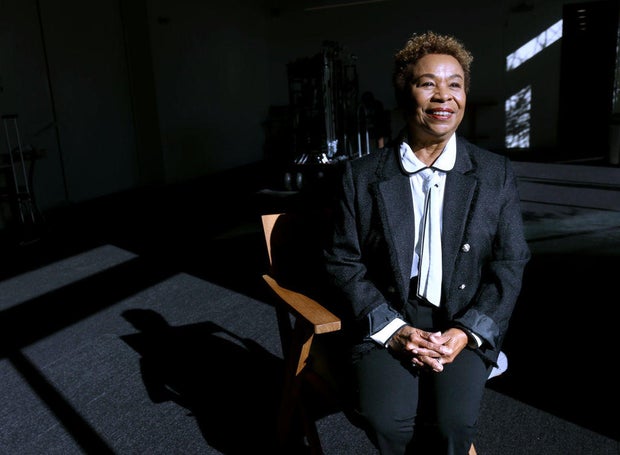 Rep. Barbara Lee, a Democratic Senate candidate in California, visits the Los Angeles Times in El Segundo on Nov. 28, 2023.