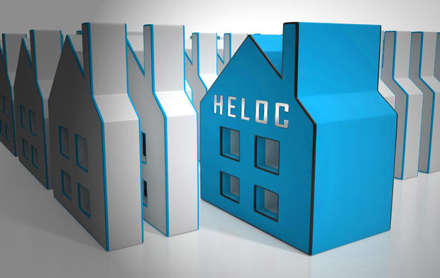 Home Equity Line Of Credit Symbol Representing Capital Release From Property - 3d Illustration 