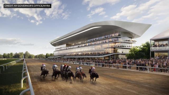 An artist's rendering of a renovated Belmont Park racetrack 