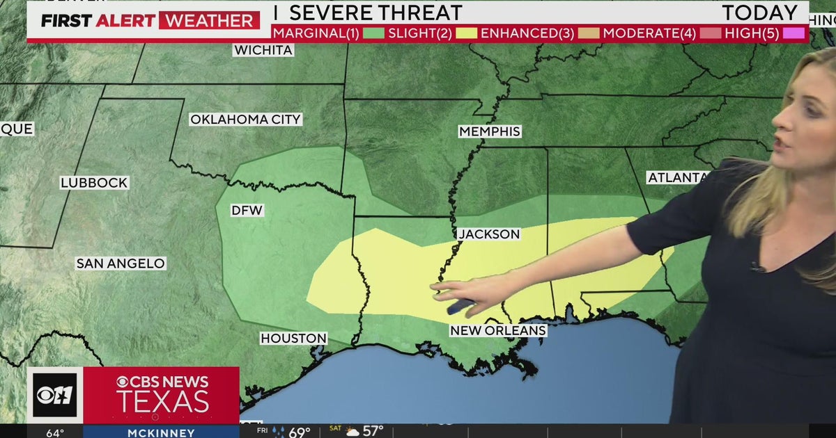 Severe threat moves east, but some risk to North Texas remains - CBS Texas