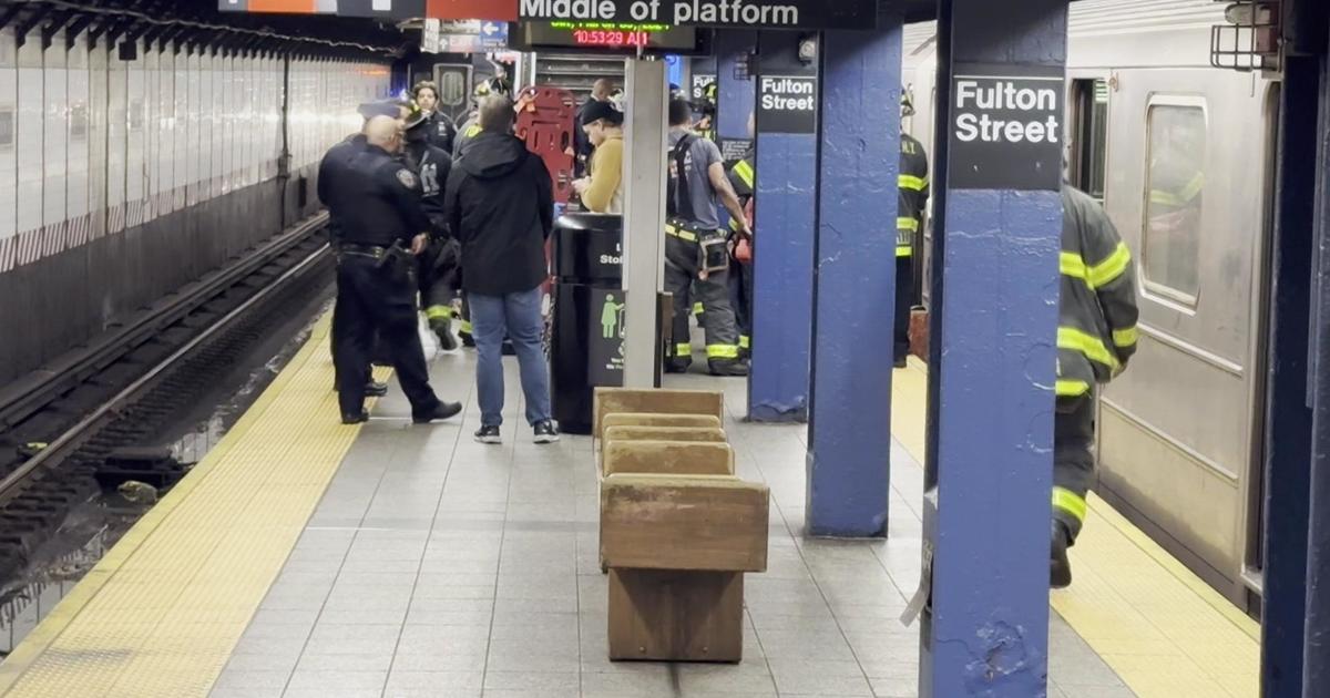 Woman struck by train after boyfriend pushed her onto subway tracks, NYPD says