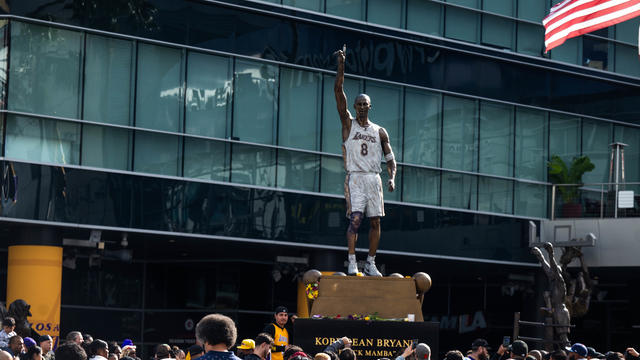 Fans Visit Newly Unveiled Kobe Bryant Statue In Los Angeles 