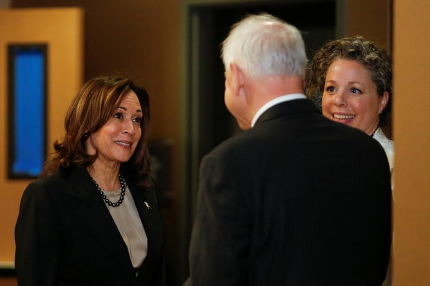 U.S. Vice President Kamala Harris visits an abortion clinic in Minneapolis