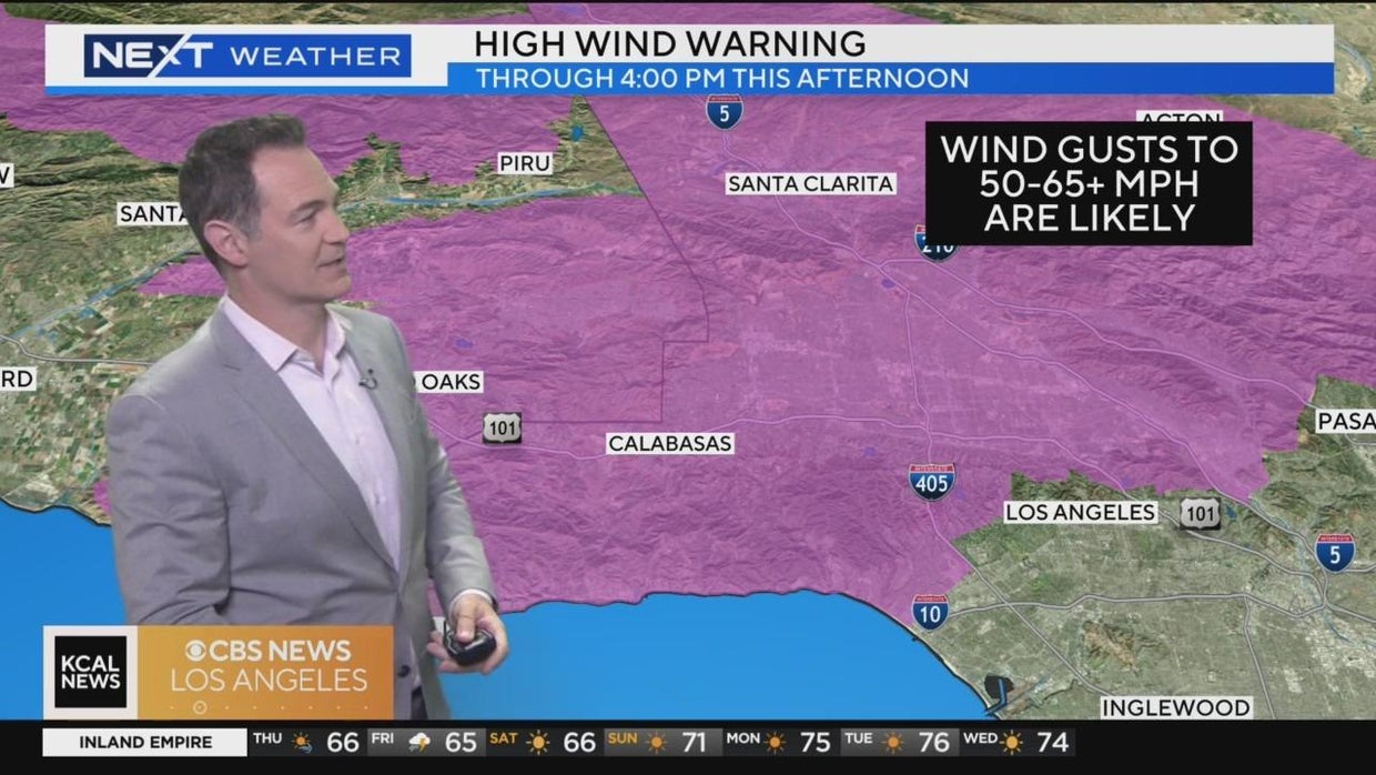 Damaging Santa Ana winds blast through Southern California - CBS Los ...