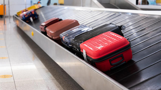 Luggages on Conveyor belt in the airport 