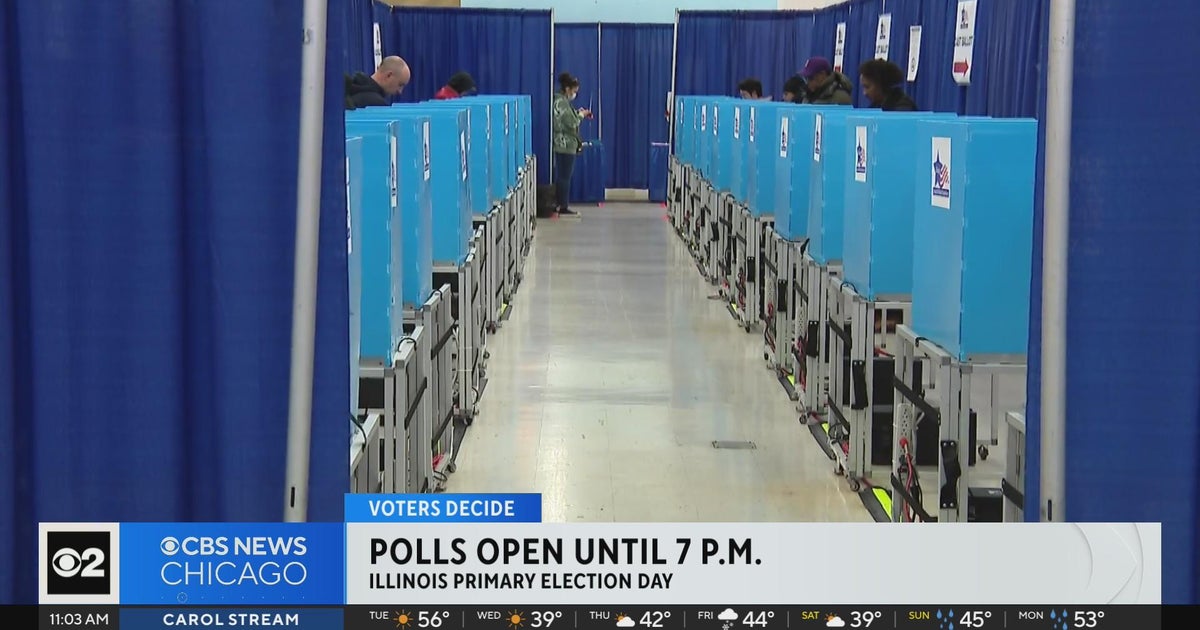 Illinois primary voting underway, polls close at 7 p.m. - CBS Chicago