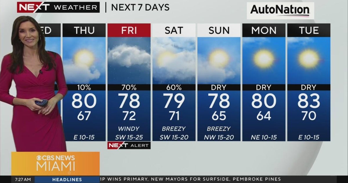Miami Weather: Mostly sunny with lower humidity - CBS Miami