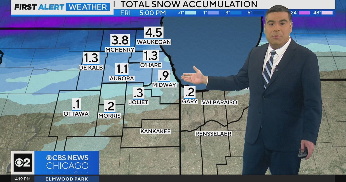 Expect snow showers north of Chicago - CBS Chicago