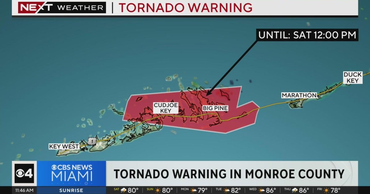 NEXT Weather Alert: Tornado Warning in effect for Monroe County - CBS Miami