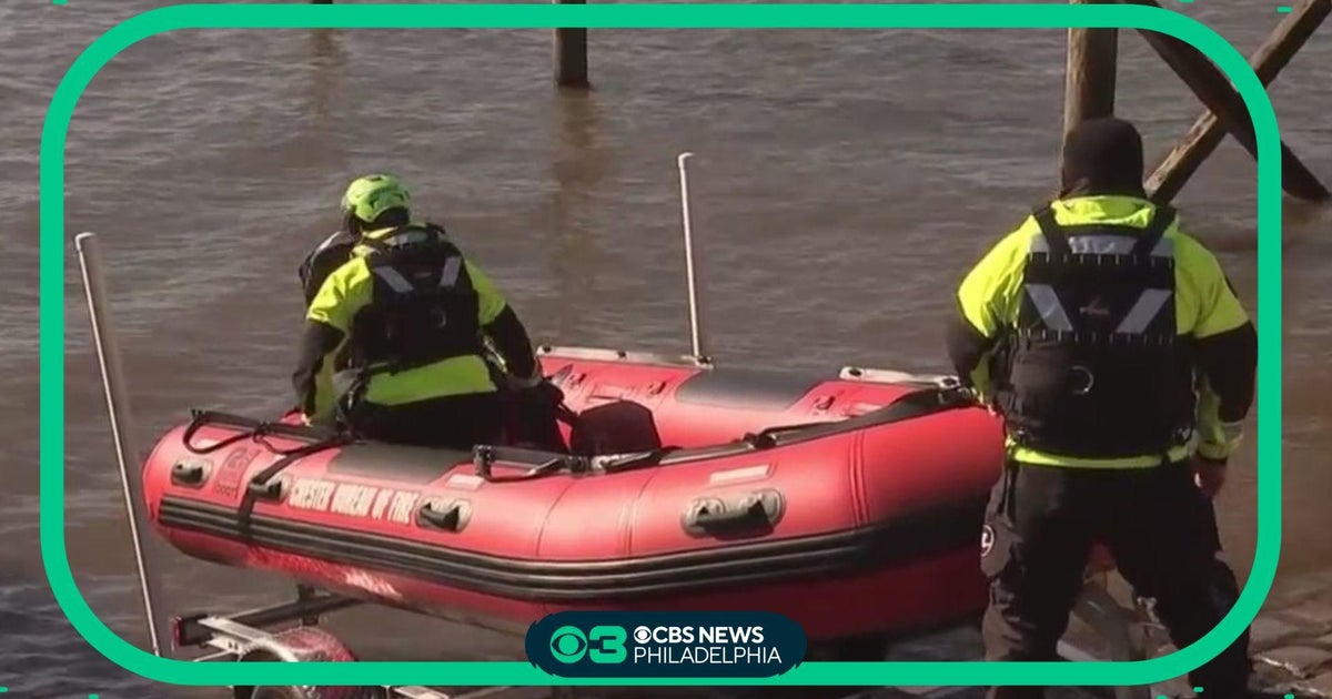 Crews continue search for child swept away by Chester Creek in Delaware County - CBS Philadelphia