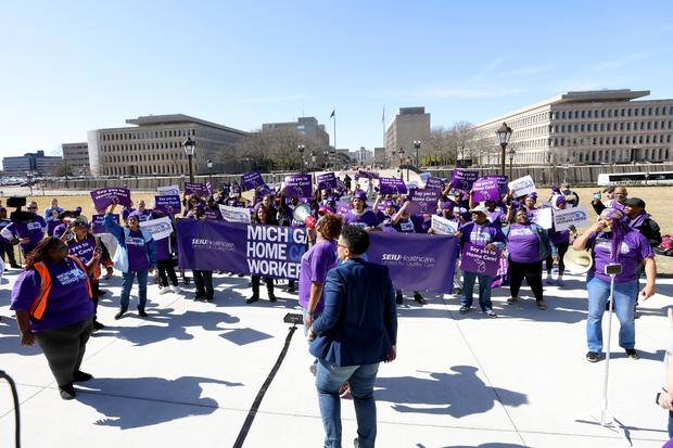 Michigan Home Care Workers Rally For Union Rights And Access To Care Services 
