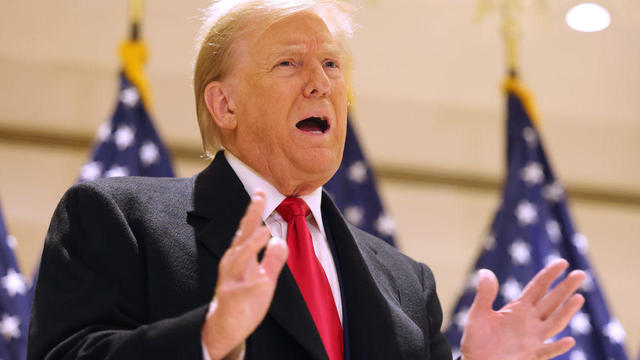 Former President Donald Trump speaks during a press conference at 40 Wall Street after a pre-trial hearing on March 25, 2024, in New York City. 