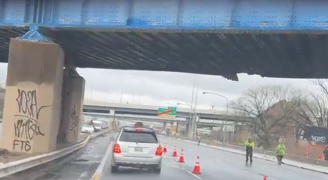 Conrail Bridge after oversized vehicle struck it Monday 4/1/24 