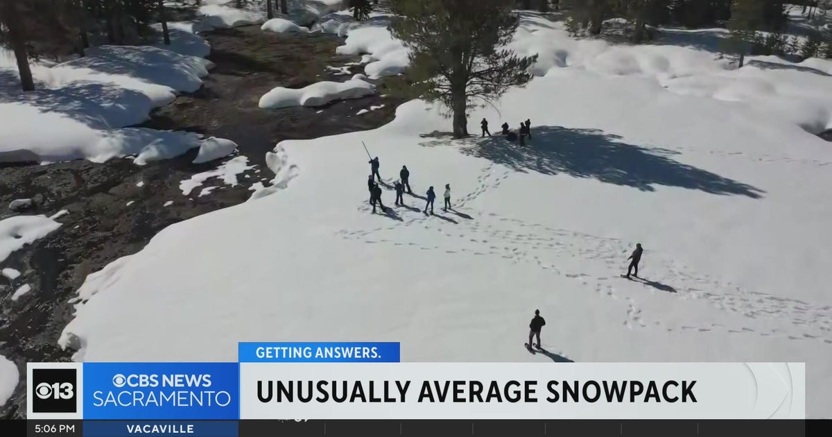 California's snowpack above average for second straight year - CBS ...
