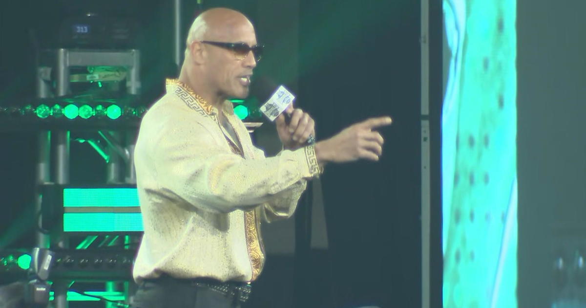 Dwayne “The Rock” Johnson taunts Philadelphia Eagles fans and Jalen Hurts at WWE World in anticipation of WrestleMania 40
