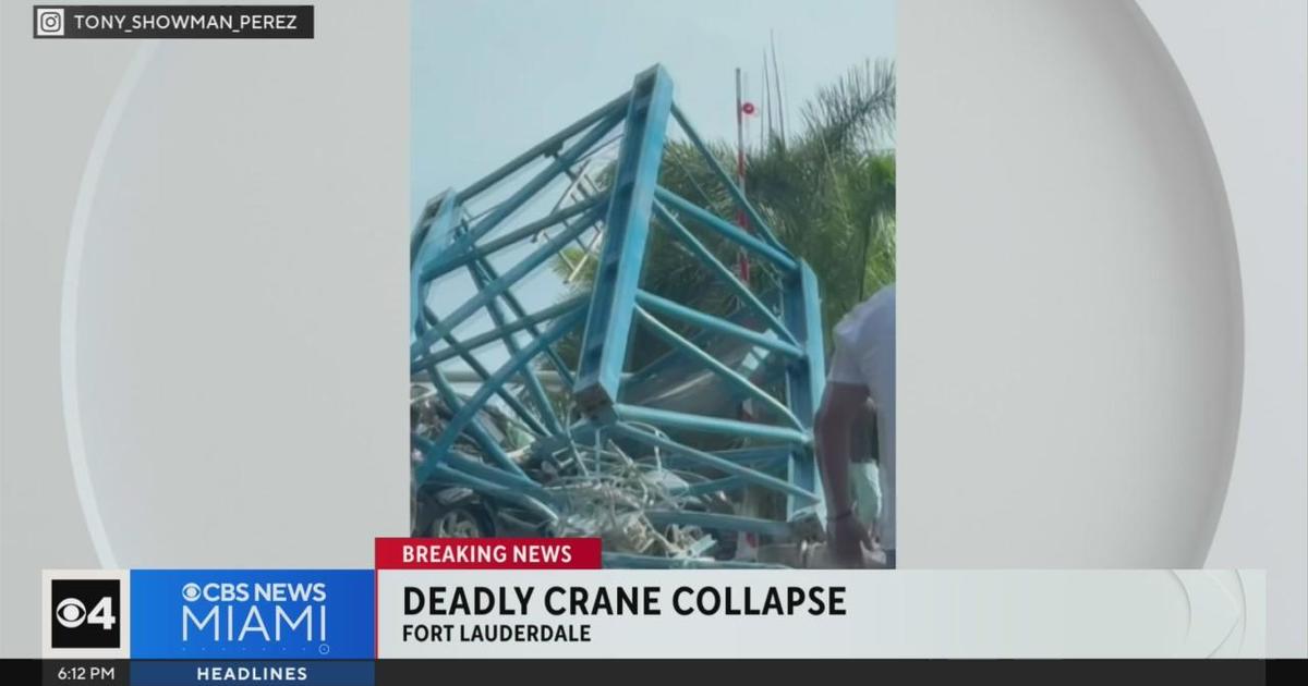 1 dead, 3 injured as part of crane falls on Fort Lauderdale bridge