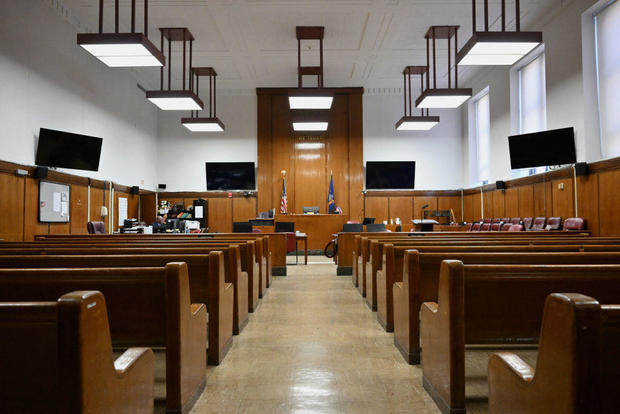 Judge Juan Merchan's courtroom astatine Manhattan Criminal Court successful New York City connected March 12, 2024. 