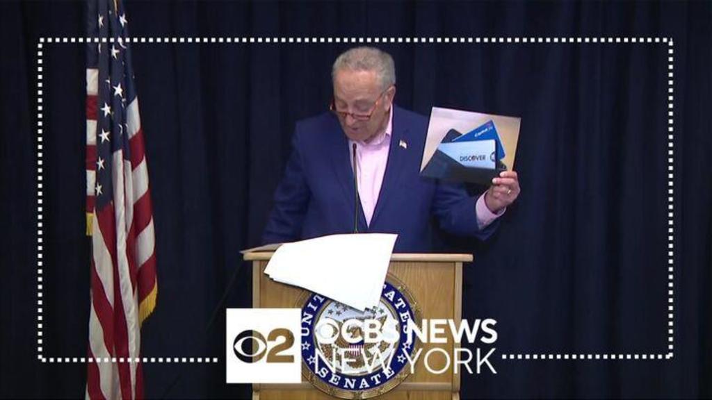 Sen. Schumer issues warning for consumers about a possible major
credit card merger