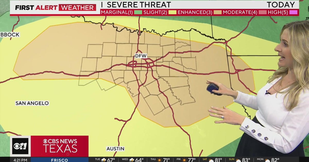 Storm coverage will increase through the evening, especially east of I-35 - CBS Texas