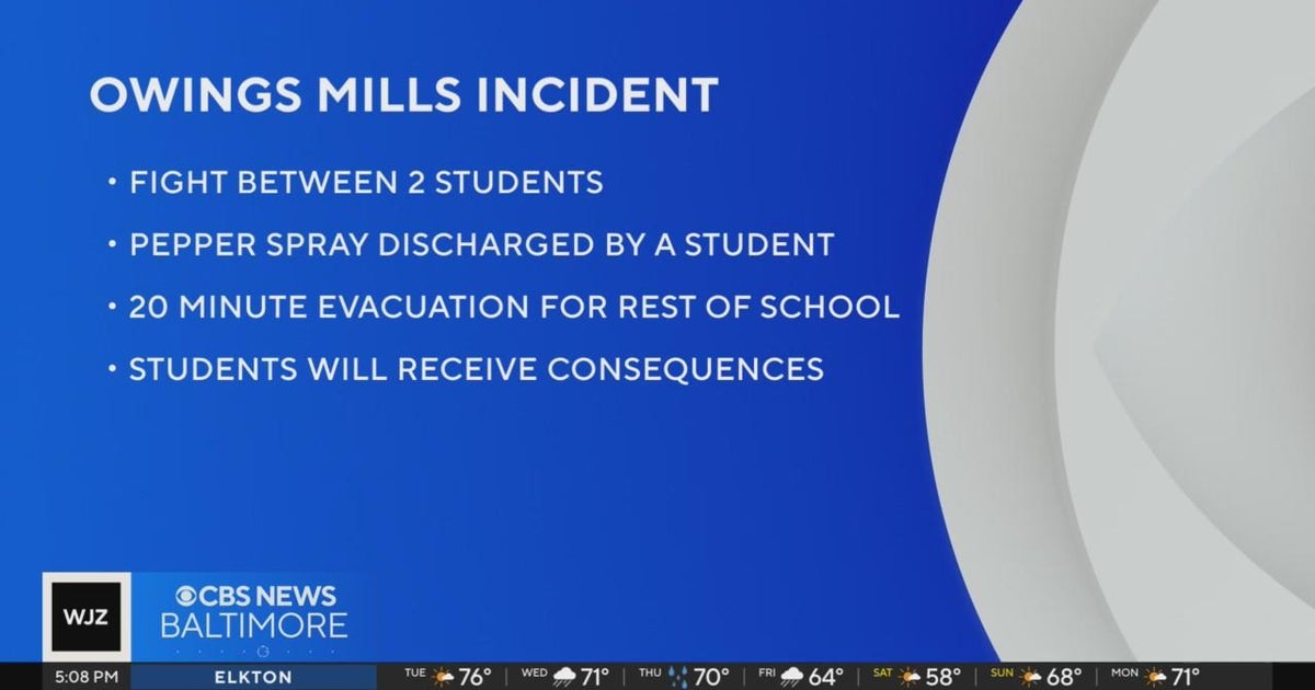 Pepper spray discharged forcing evacuation at Owings Mills High School ...