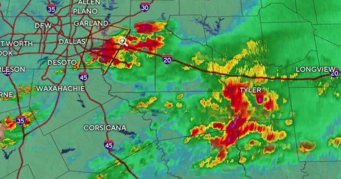 Severe thunderstorm warning in effect for parts of North Texas - CBS Texas