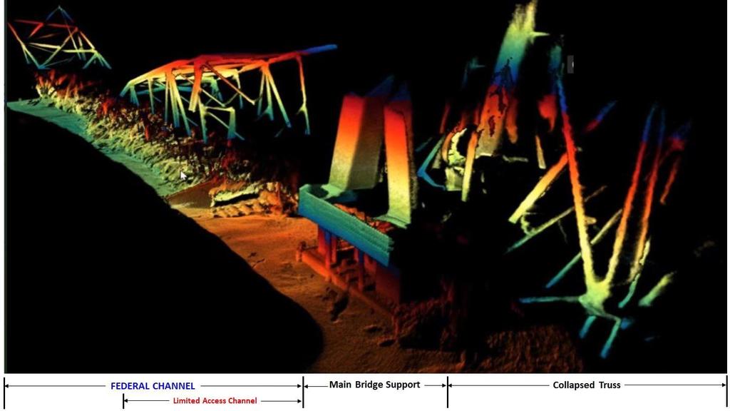 Key Bridge wreckage lies in deepest parts of Baltimore shipping
channel, sonar imaging finds