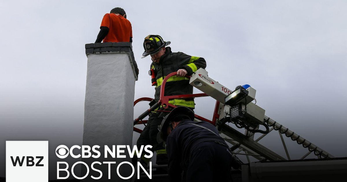 Firefighters rescue boy from chimney in Whitman - CBS Boston
