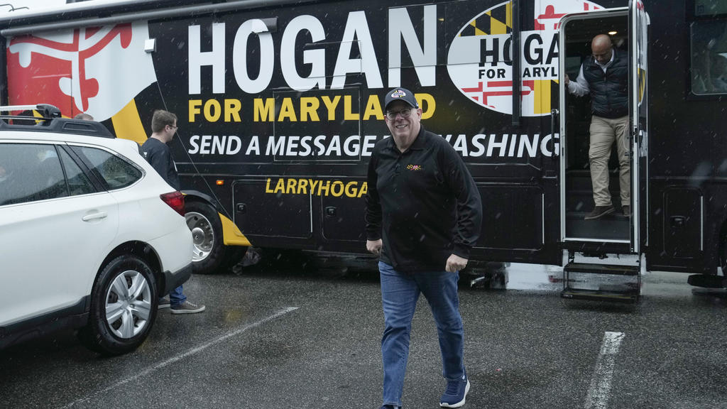Former Maryland Gov. Larry Hogan, a Republican, navigates dangerous
political terrain in pivotal Senate contest