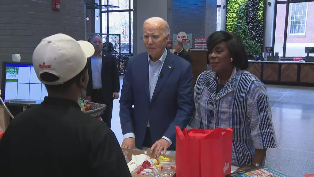 President Joe Biden stops at Wawa in Philadelphia with Mayor Cherelle
Parker