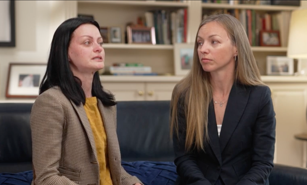 Olena Kopchak, left, with her sister Lana Rogers.