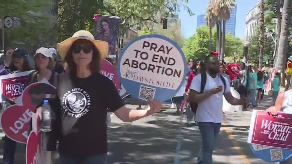Anti-abortion advocates rally at California Capitol as Newsom plans to
unveil more pro-abortion legislation