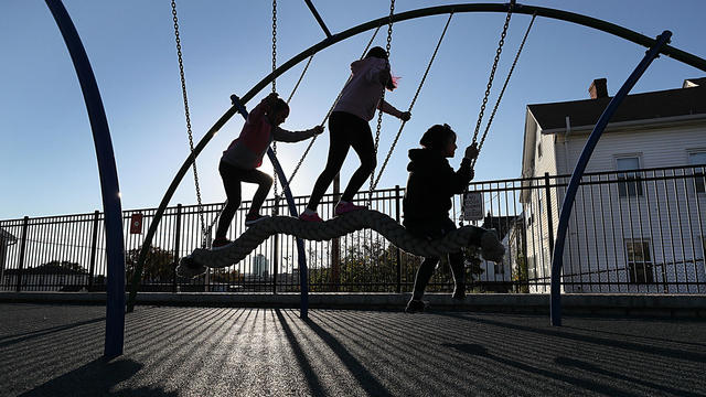 Children Playing on Playground 