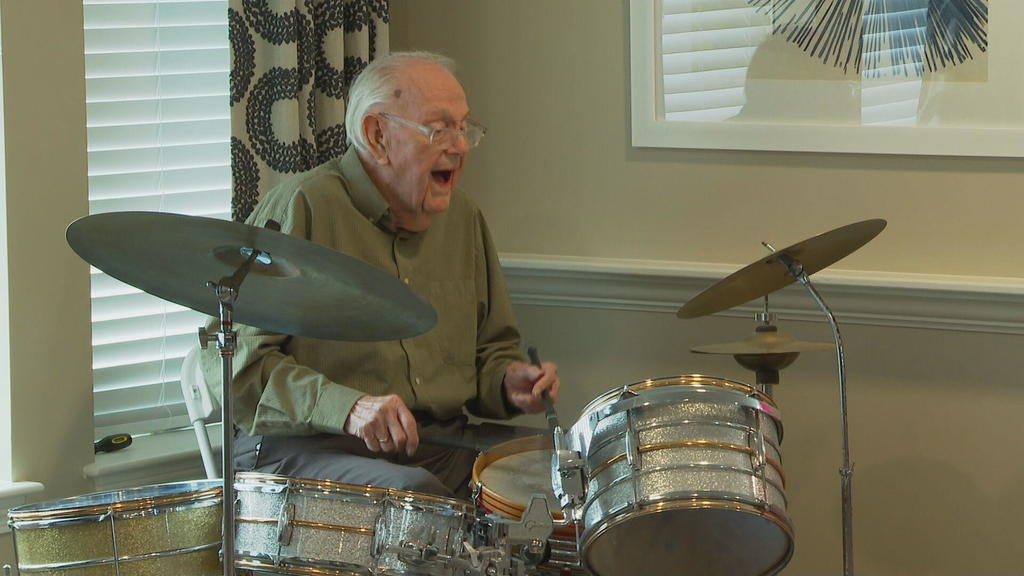 Beverly drummer celebrates 100th birthday on his drums