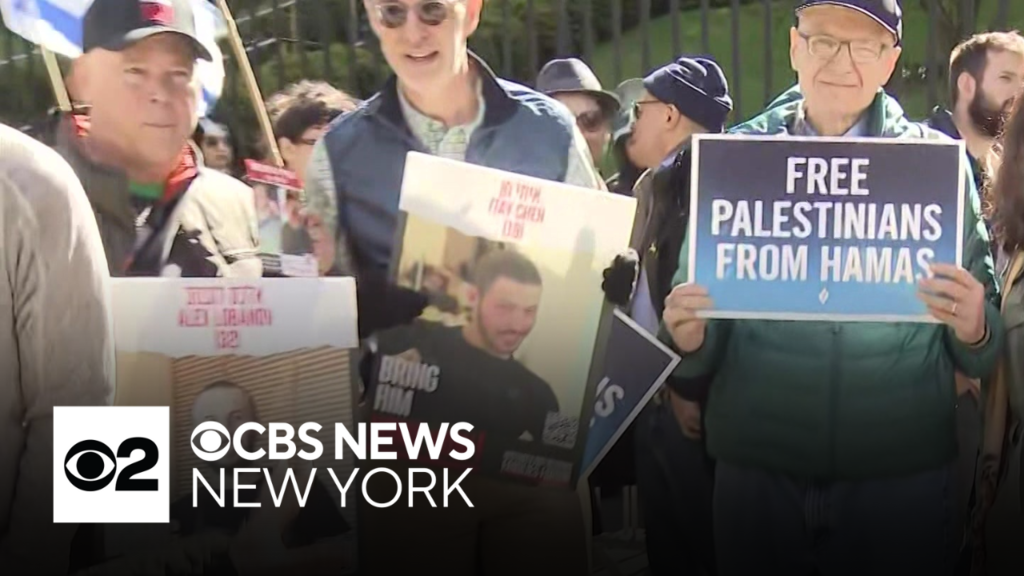 Pro-Israel rally outside Columbia University calls for release of
hostages
