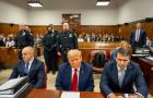 Former President Donald Trump attends his trial at Manhattan Criminal Court on April 25, 2024. 
