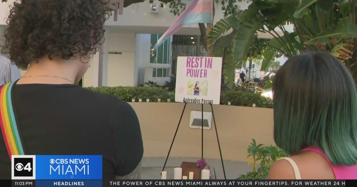 Vigil held for trans woman beaten to death in Miami Beach - CBS Miami