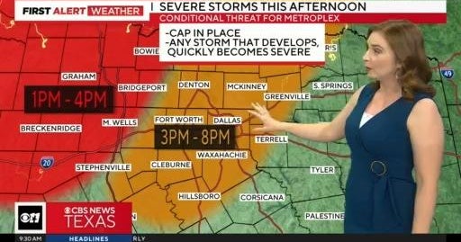 Severe weather, potential for tornadoes across North Texas - CBS Texas