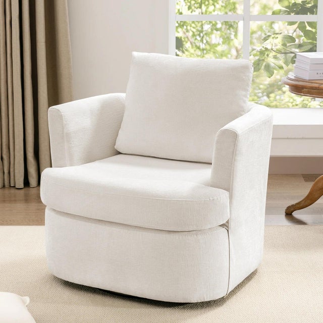 Upholstered Swivel Barrel Chair